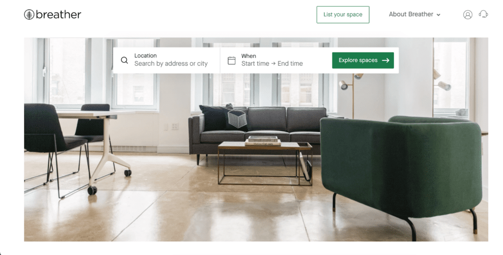 breather landing page